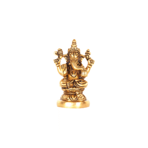 Pure Brass Ganesha Idol – 3 Inch Without Base | Handcrafted Small Ganpati Statue