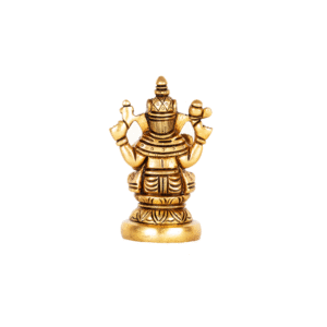 Pure Brass Lord Ganesha Idol – 3.5 Inch with Base | Handcrafted Miniature Ganpati Murti