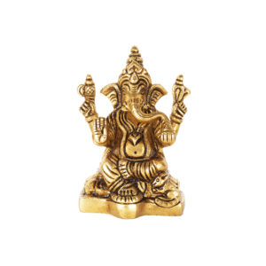 Pure Brass Lord Ganesha Idol – 3.5 Inch | Handcrafted Vighnaharta Murti